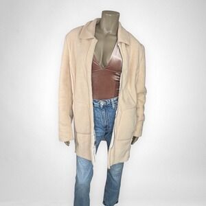 IZZI Blush Tan Sherpa Lined Jacket L